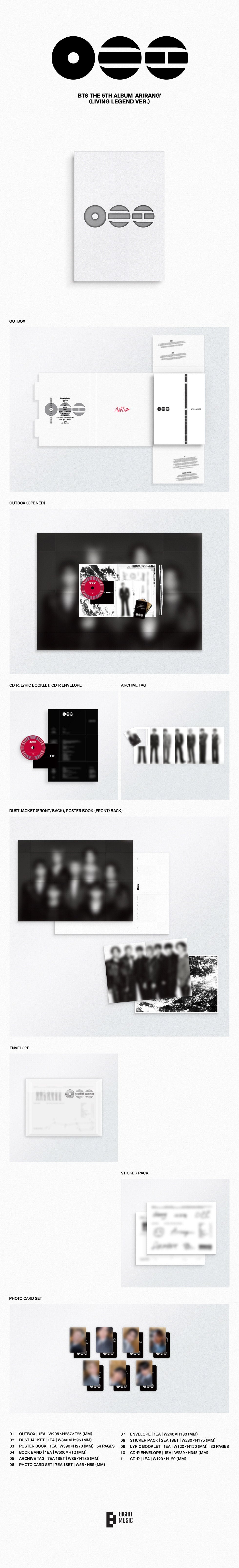 BTS ARIRANG LIVING LEGENDバージョン 10枚 BTS - ARIRANG (LIVING LEGEND VER.) – piapollo